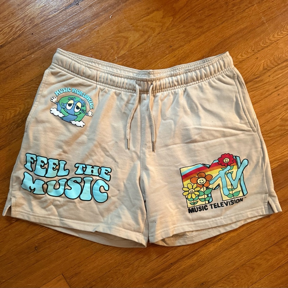 MTV Beige Graphic Men’s Shorts by PacSun Size L